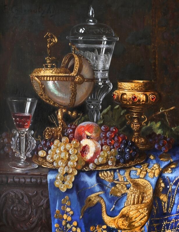 _ArtMuseum's tweet image. Still Life with Fruits and Nautilus Cup, by Ernst Czernotzky (1869-1939)