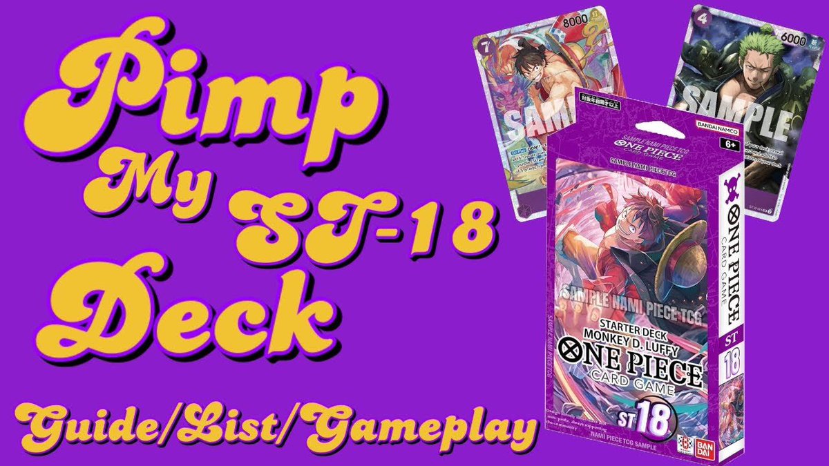 mro__gaming's tweet photo. Pimp my ST-18 Purple Luffy Starter Deck Guide + Upgrade potential + Gameplay Video is up ⬆️ Please check it out and subscribe if you haven’t already 🙏💜
https://t.co/4pGQyvoLjn
#OnePiece #ONEPIECEカードゲーム
#ONEPIECECardGame #onepiecetcg #ST15-20 #ST18 #Mro__gaming #OP08.5 https://t.co/3t9gjICKwt
