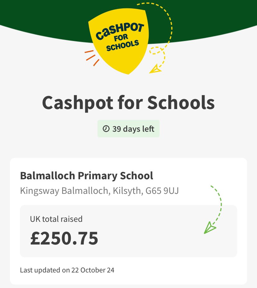 BalmallochPTA's tweet photo. Thank you everyone! That’s us reached over £250 in our @asda cash pot! ❤️🖤 https://t.co/wqa0PnGGsg