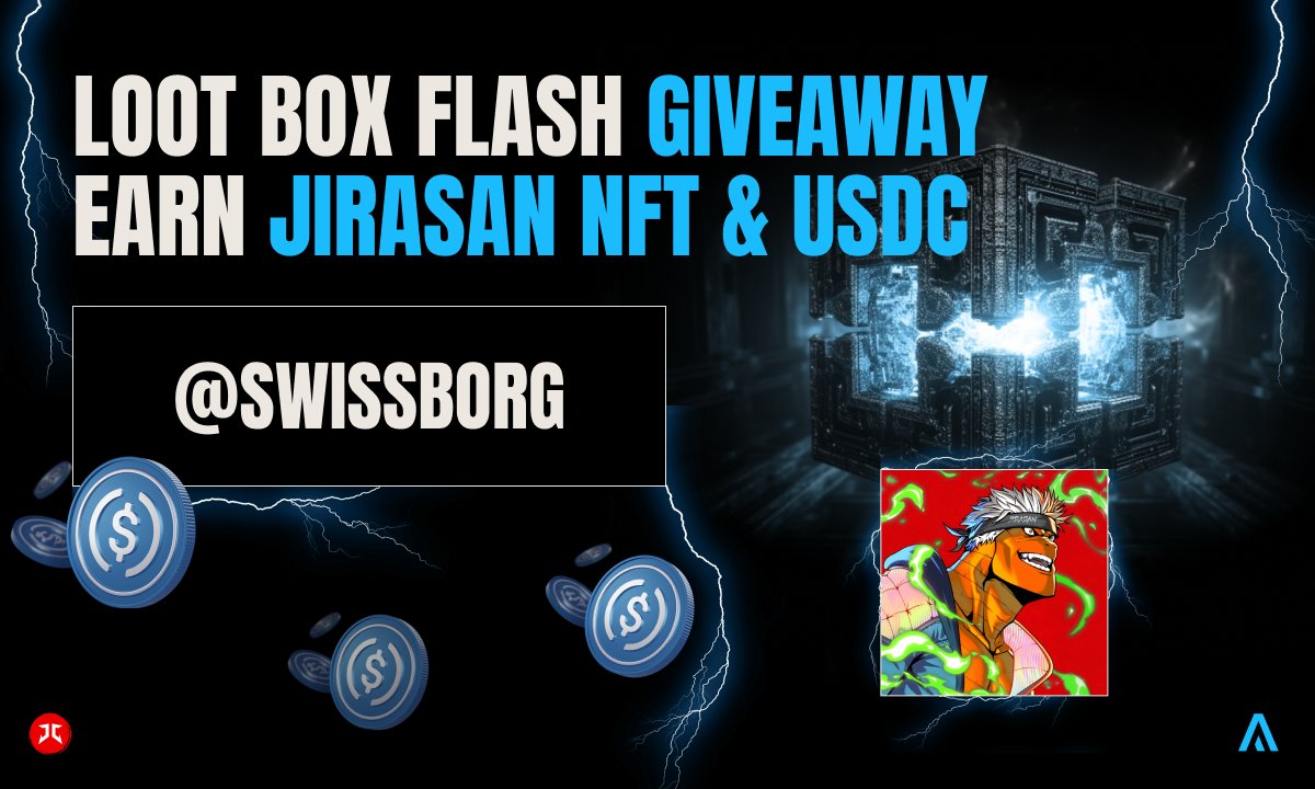 SwissBorg (@swissborg) on Twitter photo 🎁 #Giveaway <a href="/AgoraHub_io/">Agora - Web3's Opportunity Arena</a> to celebrate the launch of its 1st Flash Loot Box JIRASAN on 10/24 - 6pm CEST 🚀
Prizes: <a href="/JirasanOfficial/">Jirasan 🔴</a> & $15,000 $USDC
10 loot boxes to win!
1️⃣ Follow <a href="/AgoraHub_io/">Agora - Web3's Opportunity Arena</a>
2️⃣ Follow <a href="/swissborg/">SwissBorg</a>
3️⃣ Like & retweet this post
4️⃣ Tag 2 friends
💰 The draw is 🎁 #Giveaway <a href="/AgoraHub_io/">Agora - Web3's Opportunity Arena</a> to celebrate the launch of its 1st Flash Loot Box JIRASAN on 10/24 - 6pm CEST 🚀
Prizes: <a href="/JirasanOfficial/">Jirasan 🔴</a> & $15,000 $USDC
10 loot boxes to win!
1️⃣ Follow <a href="/AgoraHub_io/">Agora - Web3's Opportunity Arena</a>
2️⃣ Follow <a href="/swissborg/">SwissBorg</a>
3️⃣ Like & retweet this post
4️⃣ Tag 2 friends
💰 The draw is