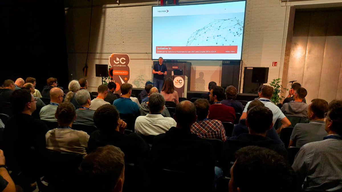 ocfortooling's tweet image. 💯 Full room at Heiko Klare's session "Initiative 31: Investigating Options to Modernise Eclipse SWT and Eclipse IDE's UI/UX" at #EclipseCon at #OCX24.
#CommunityIsInOurCode