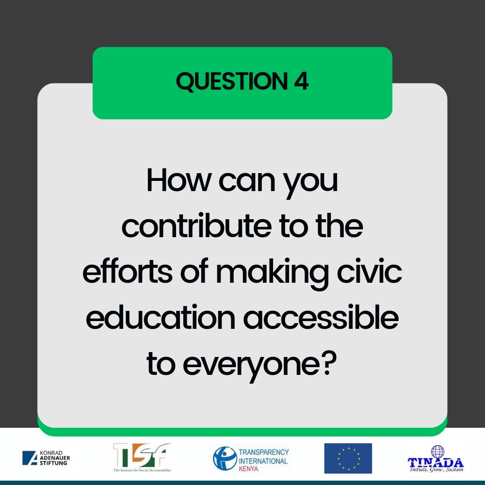 How can you as an individual contribute to the efforts of making civic education accessible to everyone?
#CivicActionKE