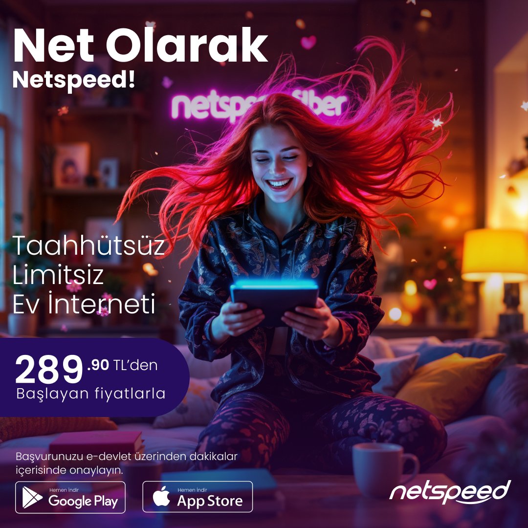 netspeedtr's tweet photo. Netspeed ile taahhütsüz ve sınırsız fiber internet keyfini sabit fiyat avantajıyla yaşayın! 🤩
Daha hızlı, daha özgür, daha NET! 
Başvuru için: https://t.co/44TjsRdOZu
#NetOlarak #Netspeed #Fiberİnternet https://t.co/2fVNbiSVJ7