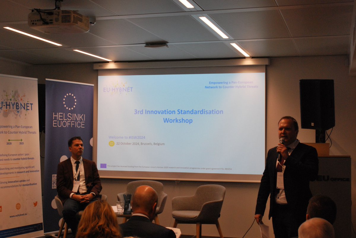 EuHybnet's tweet photo. With the opening words from Mr. Isto Mattila, our project coordinator, and Mr. Janne Leino, Director of the Helsinki EU Office, and Mr. Rashel Talukder, PPHS, the 3rd and final Innovation Standardisation Workshop (ISW) has officially started! https://t.co/j4l2Pol1SP