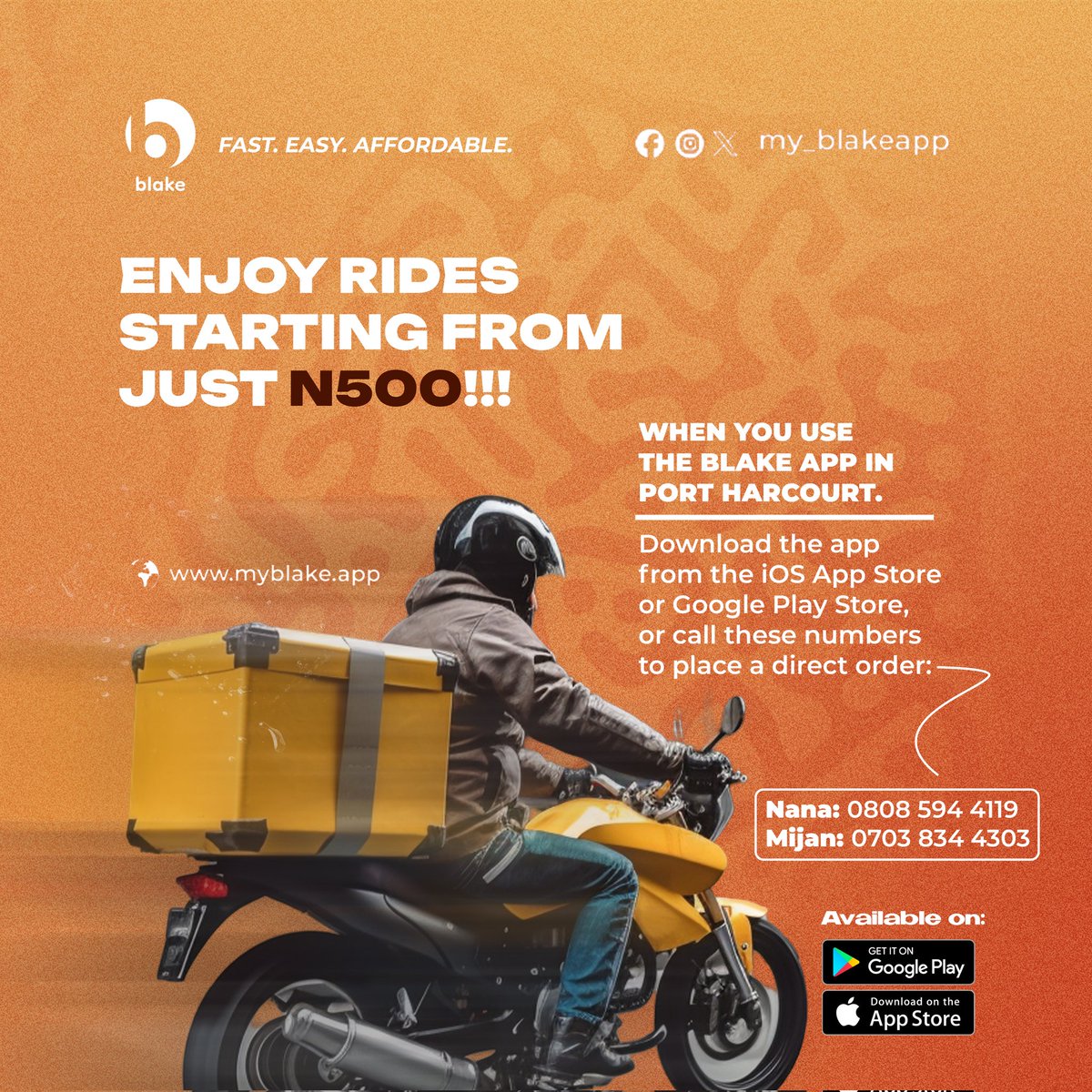 my_blakeapp's tweet photo. T-pain gat nothing on us 😅

So why ain't you tapping from our grace?

We are here to fulfill the saying, "when me say there's a casting down, you say there a lifting up"

Come and experience grace with our almost no cost delivery fees https://t.co/dxQKurb8wc