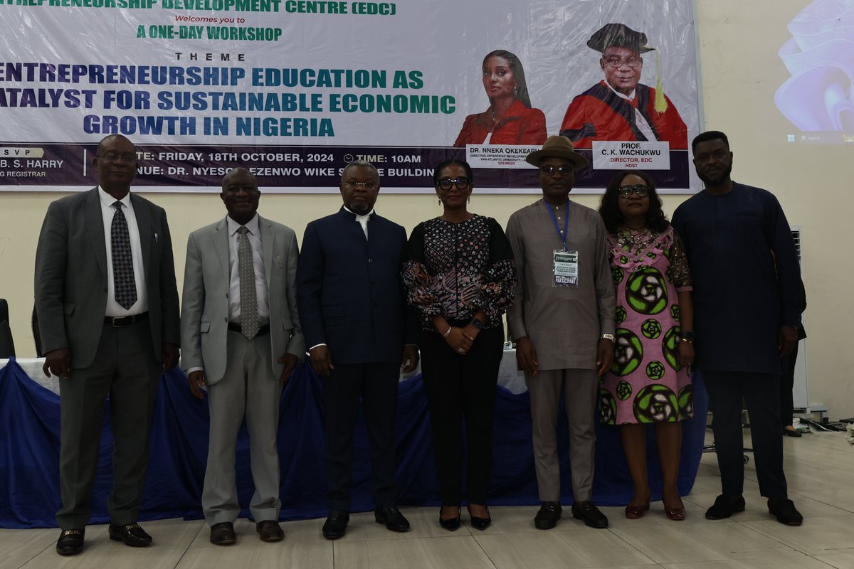I'm thrilled to have been part of the one-day workshop organized by the Entrepreneurship Development Center (EDC) of the Rivers State University.

I was honored to deliver a keynote lecture on Entrepreneurship Education as a Catalyst for Sustainable Economic Growth in Nigeria,