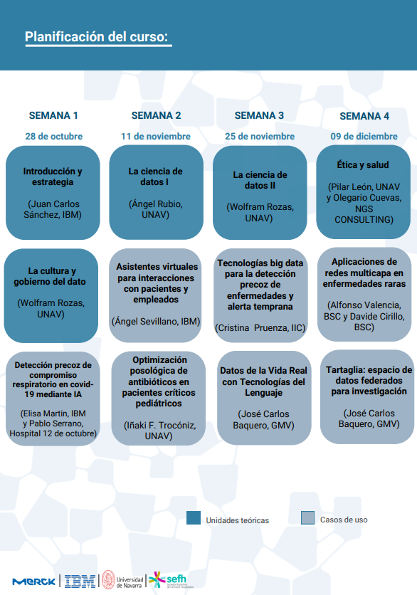 S.E.F.H (@sefh_) on Twitter photo ¿Quieres conocer como el BigData y la IA están revolucionando el sector de la salud?
❗️❗️❗️Hoy último día para inscribirse en el Curso Smart Health Awareness, organizado por <a href="/unav/">Universidad de Navarra</a>, <a href="/sefh_/">S.E.F.H</a>, <a href="/IBM_ES/">IBM España</a> <a href="/merck_es/">Merck España</a>
Solicitud: unav.edu/web/smart-heal…
Más info: sefh.es/fichadjuntos/f… ¿Quieres conocer como el BigData y la IA están revolucionando el sector de la salud?
❗️❗️❗️Hoy último día para inscribirse en el Curso Smart Health Awareness, organizado por <a href="/unav/">Universidad de Navarra</a>, <a href="/sefh_/">S.E.F.H</a>, <a href="/IBM_ES/">IBM España</a> <a href="/merck_es/">Merck España</a>
Solicitud: unav.edu/web/smart-heal…
Más info: sefh.es/fichadjuntos/f…