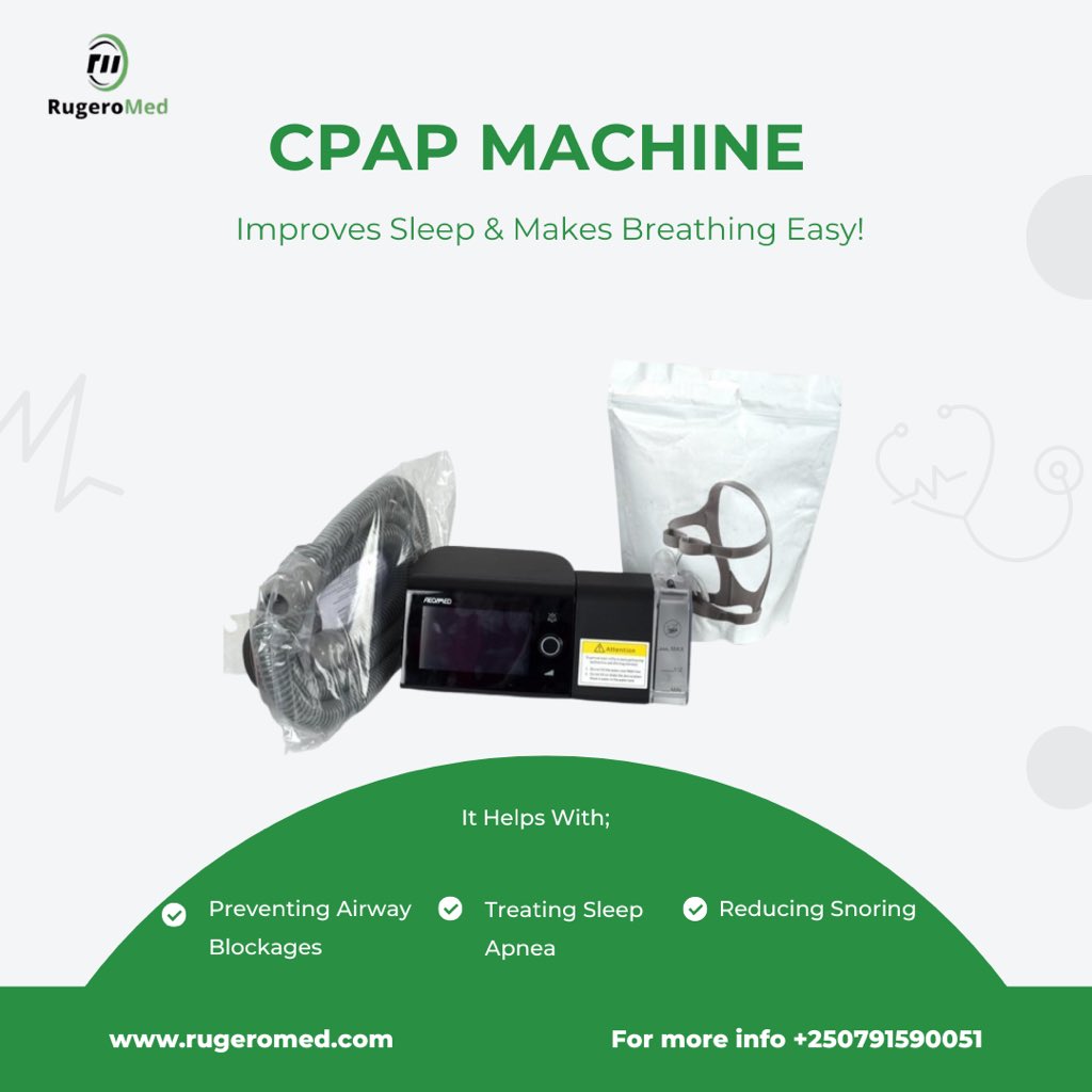 RugeroMedLtd's tweet photo. "💤 Say goodbye to restless nights! Our CPAP machines are designed to provide you with consistent, comfortable breathing support for a better night’s sleep. Available now at Rugero Med. #SleepApnea #CPAPTherapy #BreatheWell #RugeroMed #SleepHealth" https://t.co/BMHXrFjIrI