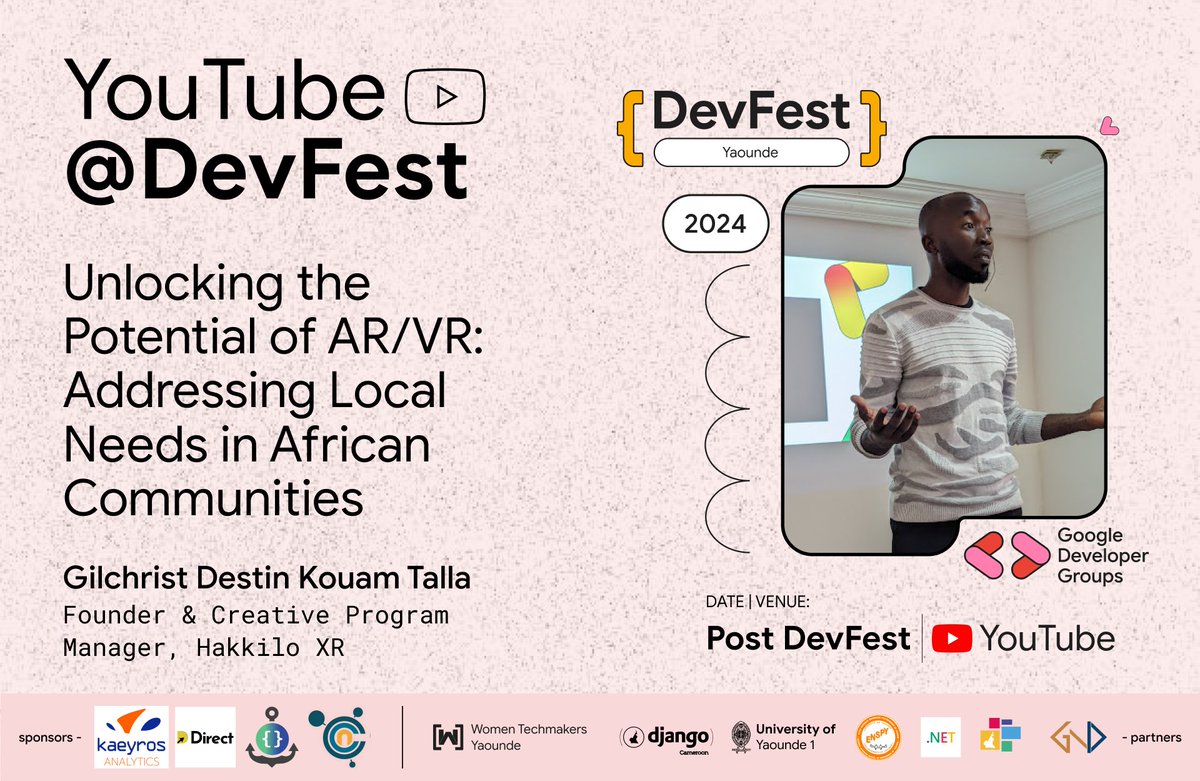 Can #AR and #VR address local needs in Africa? Find out with <a href="/De_MetapreNerd/">Dë MetapreNerd AI | AR | VR ◢◤</a> at #DevFest! 🎮
#DevFest2024
#DevFestYaounde
#GDGYaounde