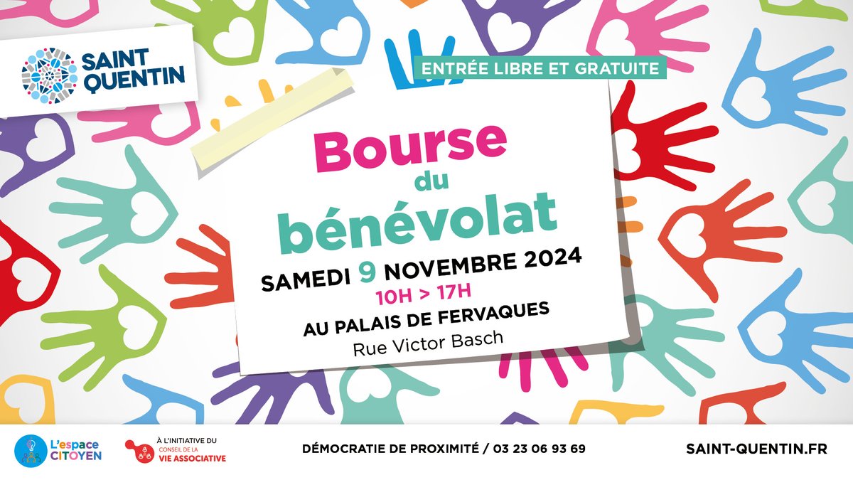 Vous souhaitez vous investir dans une association et donner un peu de votre temps pour une bonne cause✅

📅Rejoignez-nous le samedi 9 novembre 2024 de 10h à 17h au Palais de Fervaques, rue Victor Basch, pour la Bourse du Bénévolat !

ℹ️Entrée libre et gratuite à tous.