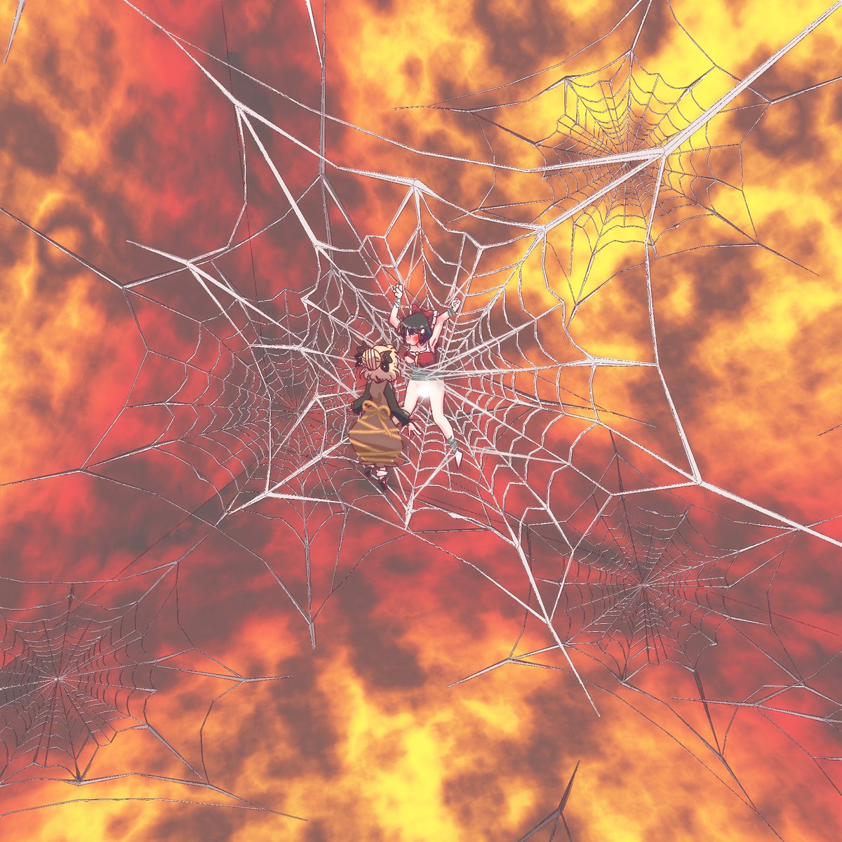 ※R-18/NSFW 匿名さま、コメント&ブーストありがとうございました。こちらこそ、素敵なお題をありがとうございます。蜘蛛の巣、緊縛、嫉妬、執着・・・。ヤマメちゃんの普段のイメージとは離れるかもですが、こういう愛の形も味わい深さを感じます。(再納品1ページ目のみです。脱字追記です)