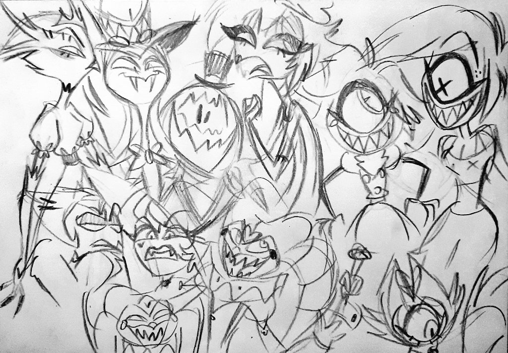 SVickula_Art's tweet photo. Quite messy doodlepage (part 2) #Hellaverse #Helltober https://t.co/huCLaudeYk