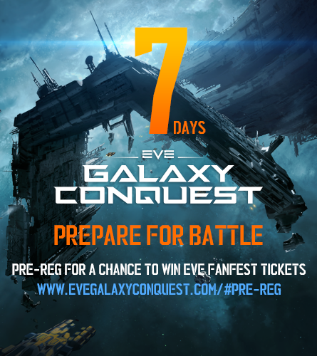 Galaxy_Conquest's tweet photo. 🚀One Week to Go! 🚀
In just 7 days, the galaxy will be yours to command! 🌟EVE Galaxy Conquest goes global in ONE WEEK, and we can’t wait to see who will rise to the top. Are you ready for the adventure of a lifetime? 

#evegalaxyconquest