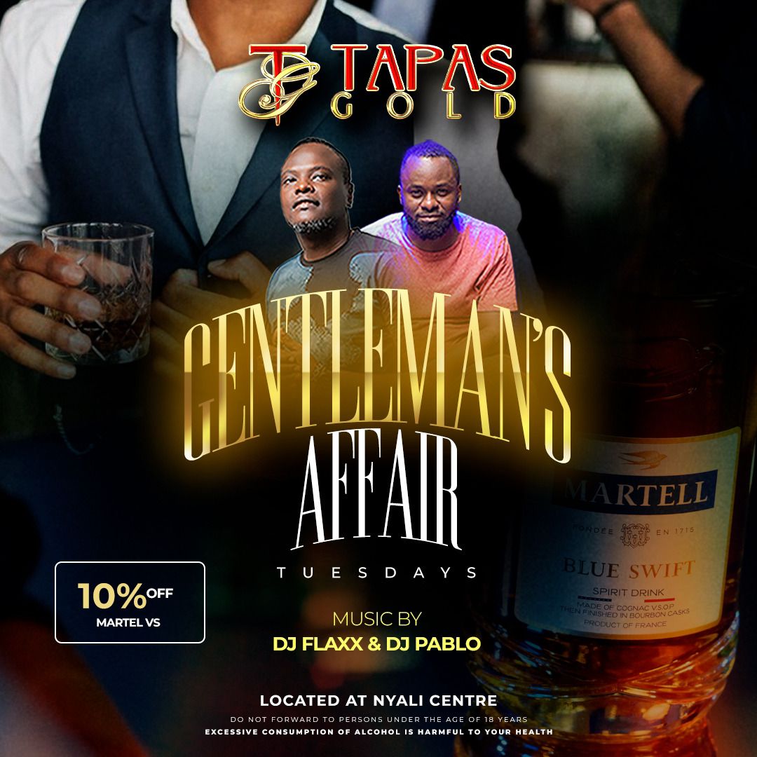 tapas_gold's tweet photo. Join us at Tapas Gold for the first ever Gentleman's affair🔥 - an evening of class, conversation and a touch of elegance.

Let's make this your night.

On the mix: Dj Flaxx &amp; Dj Pablo.

Reservation: 0739888888

Nyali centre, Naivas mall, 1st floor. https://t.co/iohTqvg5dY