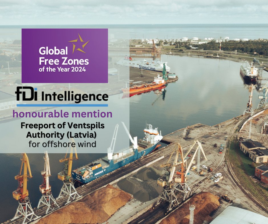 Ventspils brīvosta saņem <a href="/fDiIntelligence/">fDi Intelligence</a> "Global Free Zones of the Year 2024" žūrijas atzinību par paveikto atkrastes vēja industrijas projektu attīstībā.
Vairāk: portofventspils.lv/lv/medijiem/ve…