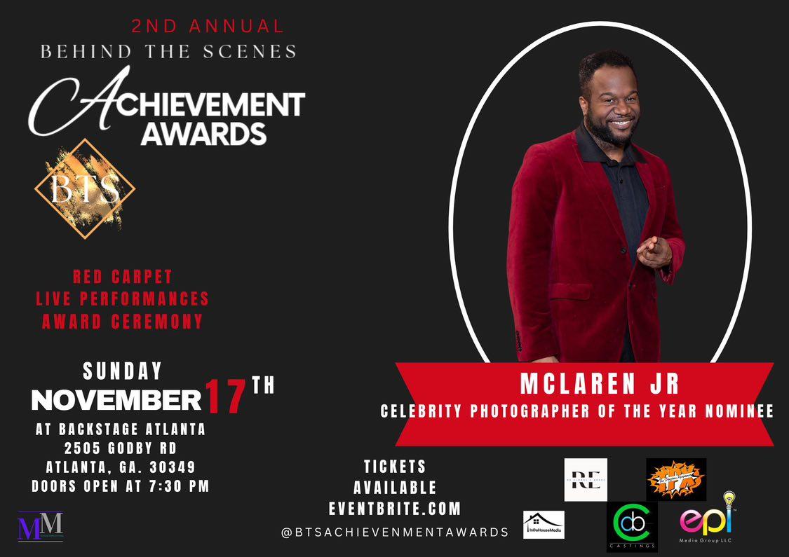 Hi, I’m Christopher E McLaren Jr., I’ve dedicated my work to making an impact from behind the scenes with my photography &amp; videography. Together, on November 17th, we can celebrate the power of hard work, dedication, 
✨ Let’s continue creating magic behind the scenes! ✨
