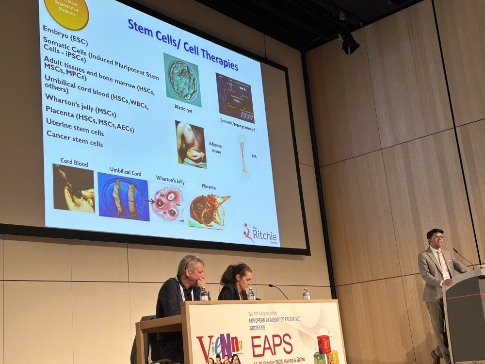 premstem's tweet photo. #premstem coordinator Pierre Gressens & @demurray chaired #EAPS2024 session on #stemcell therapies for perinatal brain injury: @Atul_Monash discussed cord blood cell therapies for preterm brain injury, Manon Benders a paediatric stroke treatment from preclinical to clinical trial https://t.co/ctt25lELe2