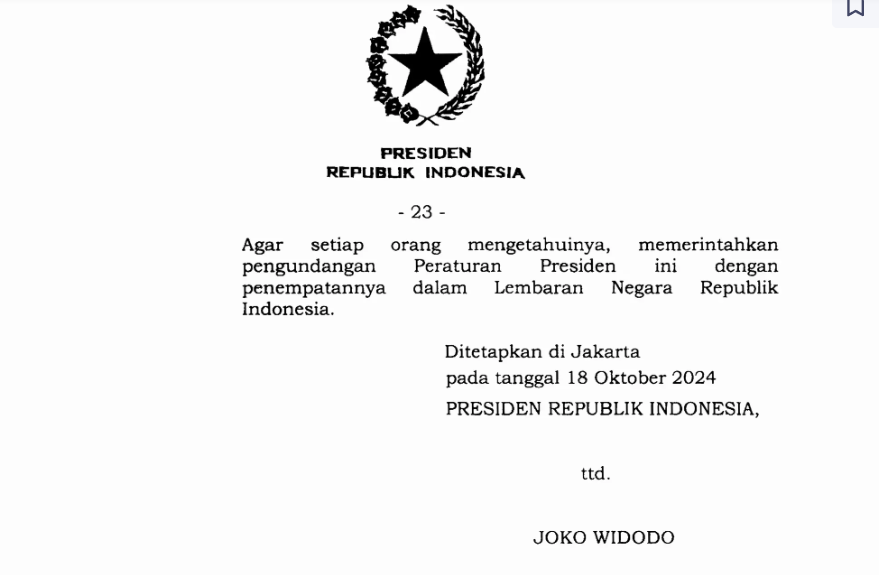 wanjeeer klean semua kecolongan cuy, orang mah udah mau nganggur biasanya sante-sante, ini malah nerbitin Peraturan Presiden