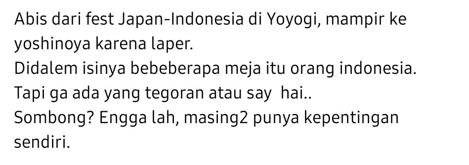 vira_ang's tweet photo. @icblues @ekan_dash Yg ngetweet kurang baca or sengaja ngejulid. 
Noh dibawahnya ada tulisan  "sombong? Engga lah, masing2 punya kepentingan sendiri2". 
Lo mo tegor atau ga negor diluar negeri mah bebas,urusan masing2.

NGANA BELAJAR BACA DULU BARU NGEJULID. eh maap capslocknya kepencet https://t.co/JPgRUVl4fE