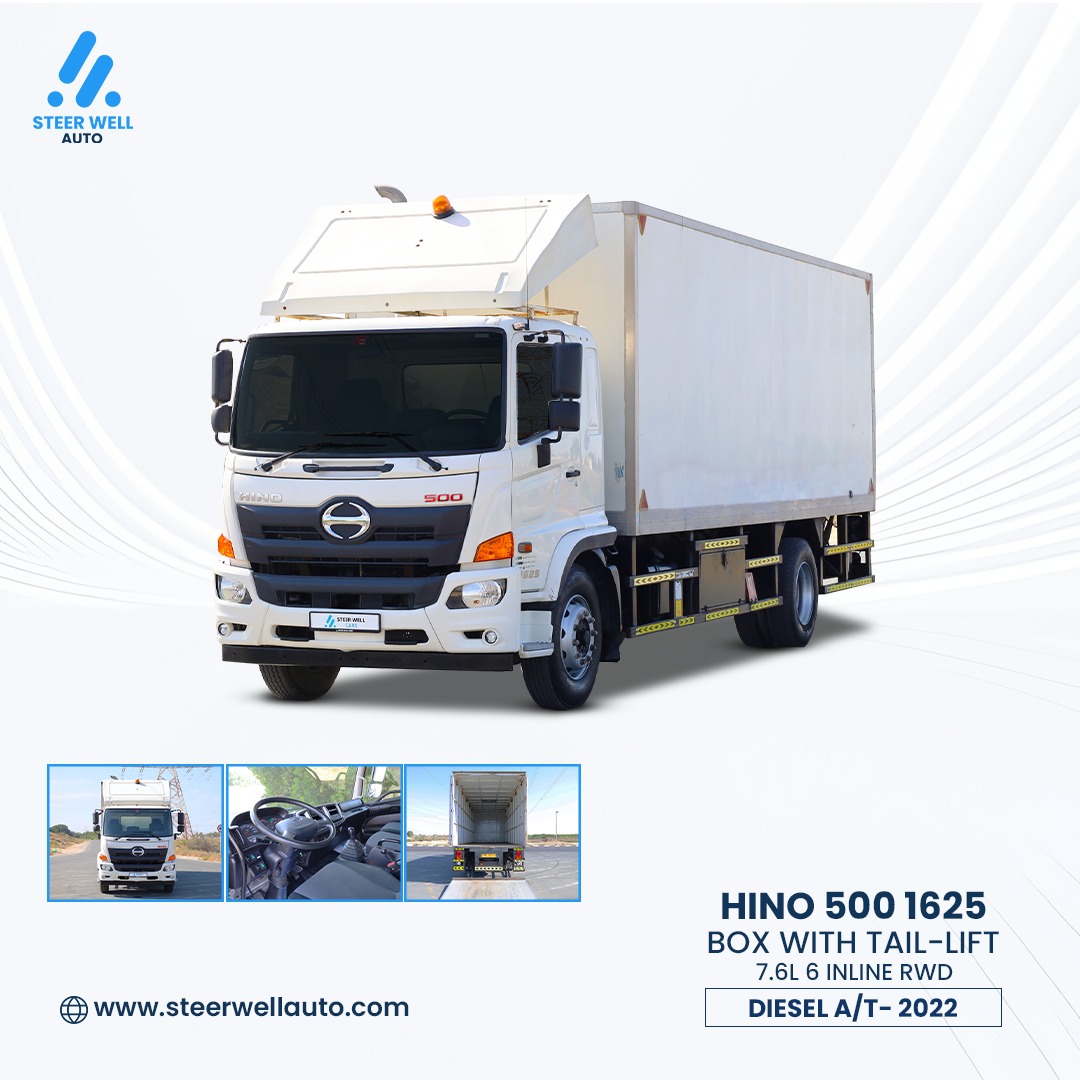 SteerWellAuto's tweet photo. Hino 500 Series 1625 Medium-Duty Truck with Box and Tail Lift โ 10-Ton Loading Capacity
#HinoTrucks #MediumDutyTruck #CommercialVehicles #HeavyCargo #BoxTruck #TailLiftTruck #FleetVehicles #LogisticsSolutions #BusinessFleet #TruckForSale #ExportVehicles #BestDeals https://t.co/yyudnwf5AJ
