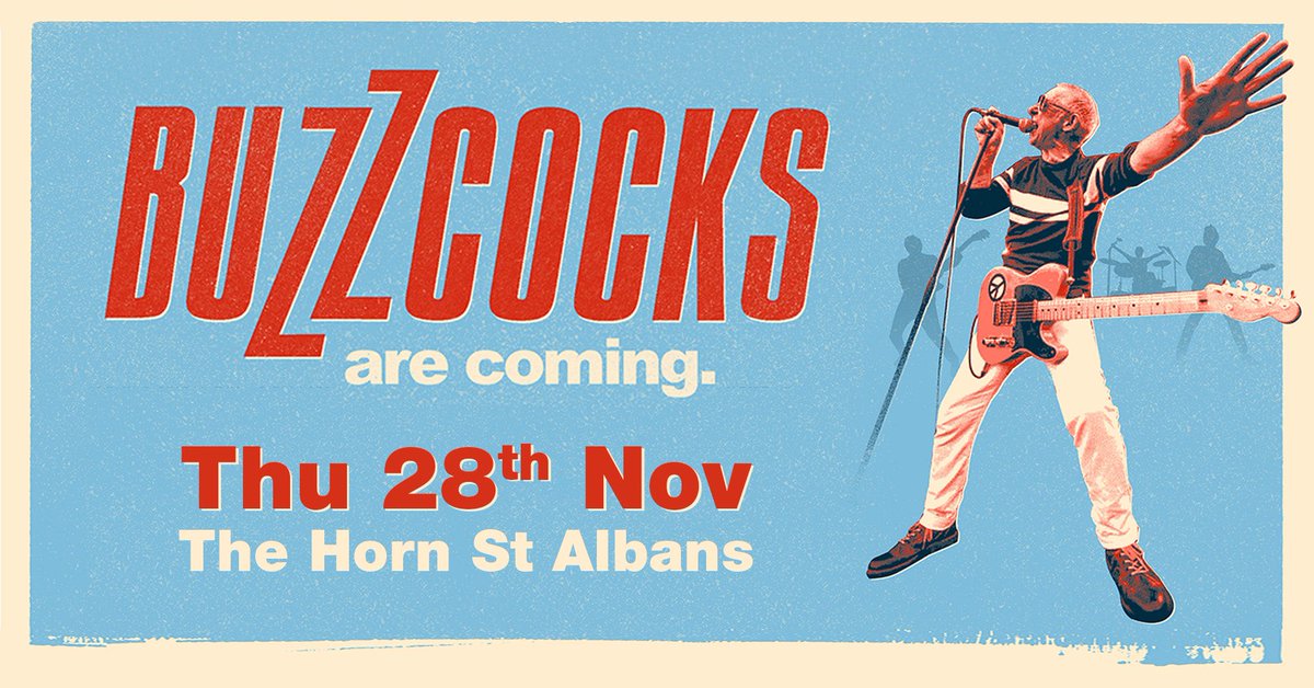 Thursday 28 November 
🎸<a href="/Buzzcocks/">Buzzcocks</a> 
🏤<a href="/hornvenue/">The Horn, St Albans</a> 
⚠️LOW TICKETS 
🎟️ <a href="/TicketWebUK/">TicketWeb UK 🤘</a>