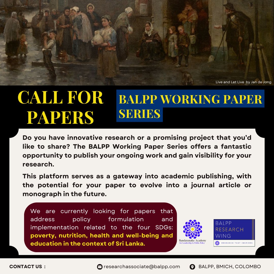 Are you conducting groundbreaking research or working on a compelling research project? The BALPP Working Paper Series is your opportunity to publish ongoing work.

For submission guidelines, visit: balpp.com/researchwing
Contact us at: researchassociate@balpp.com