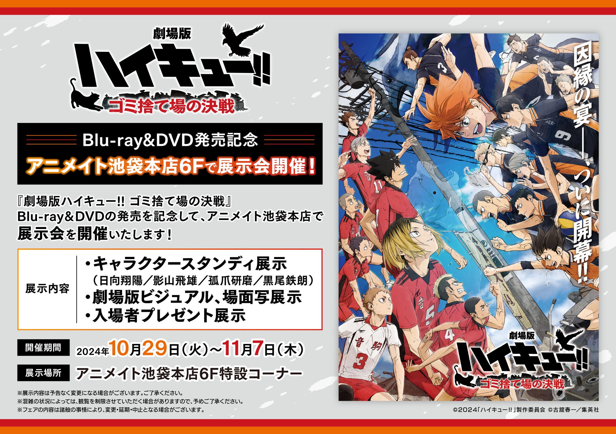 劇場版ハイキュー!!ゴミ捨て場の決戦 Blu-ray アニメイト 劇場版ハイキュー!! ゴミ捨て場の決戦』Blu-ray & DVD 豪華版