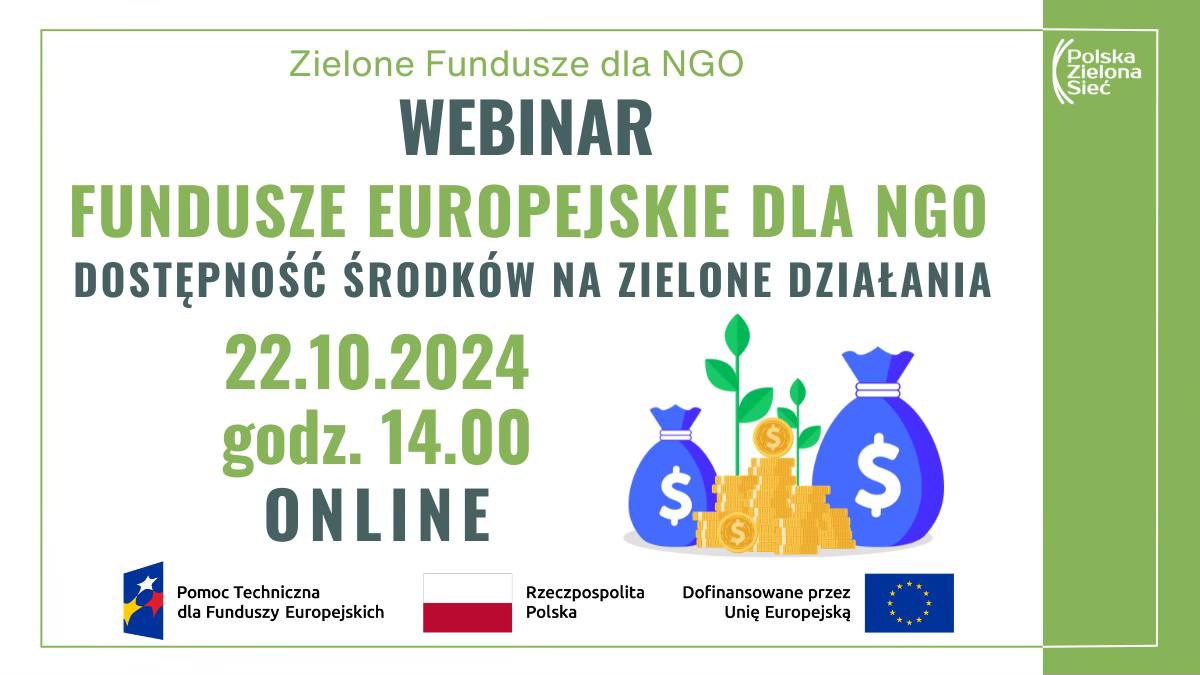 zielonasiec's tweet photo. Pracujesz w NGO i szukasz środków na zielone działania? Dołącz do naszego webinaru: dzisiaj (22.10) godz. 14:00
Zapisy: https://t.co/leureAUD0p
Prelegenci opowiedzą o tym jakie trudności można napotkać przy pozyskiwaniu środków z Funduszy Europejskich i jak sobie z nimi radzić. https://t.co/dLTkY62Rfd