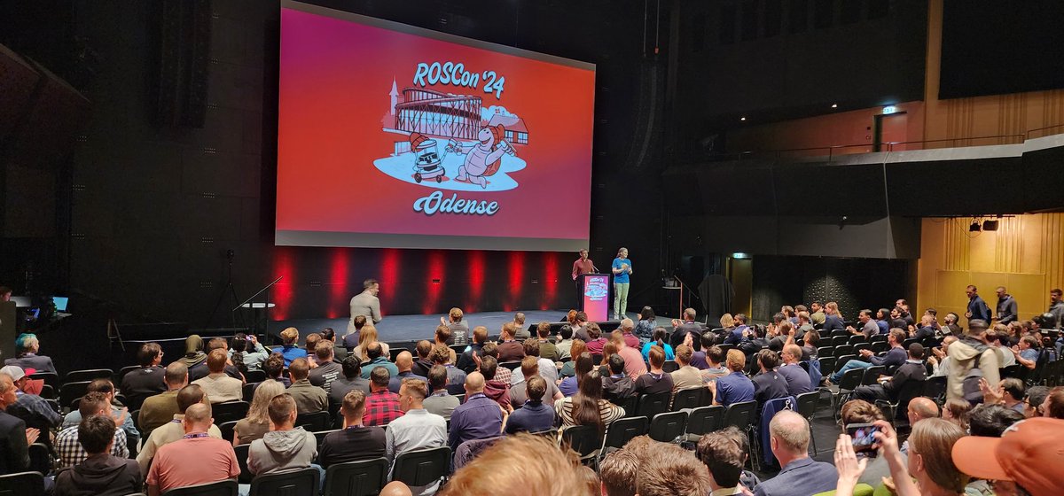 kidargueta's tweet image. And it&apos;s officially open. Day 1 of #ROSCon24 is in full swing.

#Robotics #ROS2