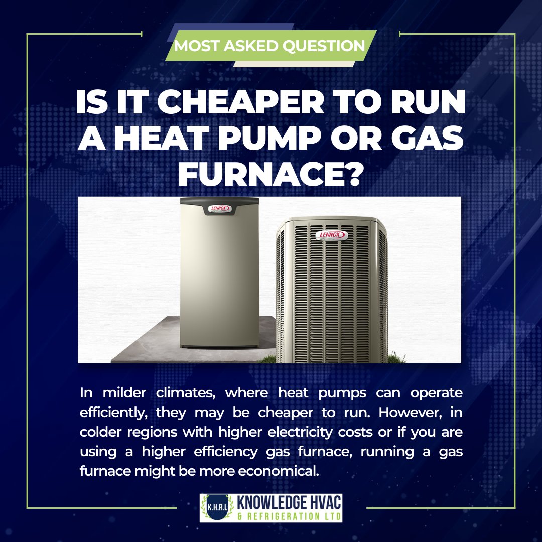 KnowledgeLtd's tweet photo. At Knowledge HVAC &amp; Refrigeration, we often get asked: Which is more cost-effective—running a heat pump or a gas furnace? 
Contact Knowledge HVAC &amp; Refrigeration today for expert advice on furnace and heat pump solutions!

𝐕𝐢𝐬𝐢𝐭 𝐮𝐬 𝐡𝐞𝐫𝐞: https://t.co/FVK1hJCYBd https://t.co/kGC60ezJpw