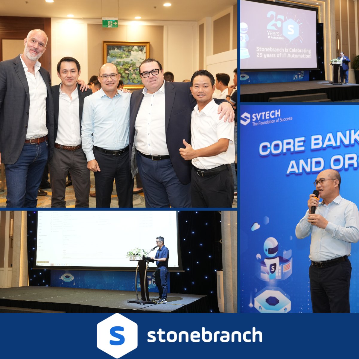 Stonebranch's tweet image. Thrilled to sponsor SVTech&apos;s #CoreBankingAutomation event in #Vietnam! 🏦 Connecting with experts &amp;amp; professionals to drive innovation was a privilege. Thanks to all who visited our booth for insightful automation talks! Let&apos;s collaborate in the future! #SVTech