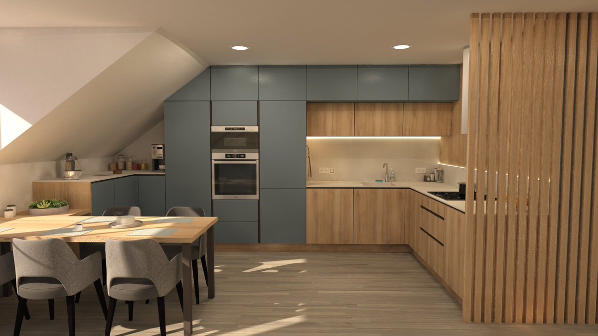 FurnexDesign's tweet photo. •U nás se do barev jít nebojíme.😉Nový dekor baltské modré🌊v kombinaci s přírodním ořechem v naší nové vizualizaci. Jak se vám návrh líbí?🔍

🔻https://t.co/em1JI86fMJ🔻
.
.
.
#kuchyne #bydleni #nabytek #kitchendesign #truhlarstvi #kuchynenamiru #vizualizace #3d #interier https://t.co/ocFZh8hgEF