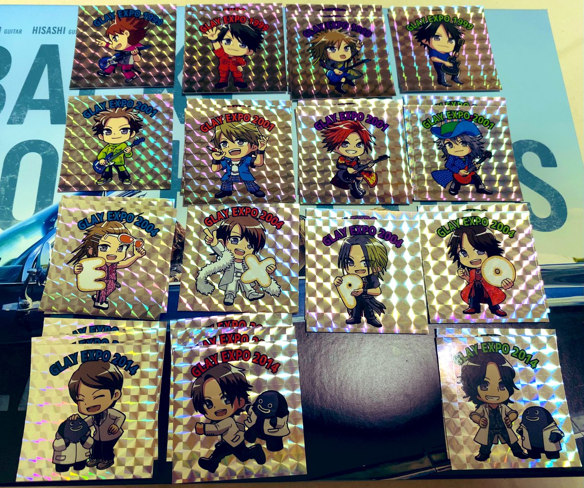 GLAYさんのグッズもう届いてた🕺 ホロシールEXPO2014のHISASHIと