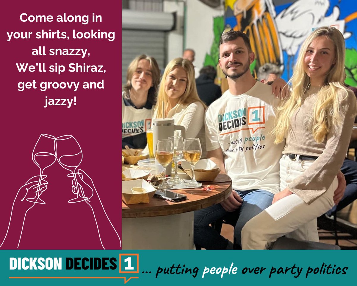 Hey Dickson Decides locals! 🍷🎶 Join us at Jazz &amp; Shiraz for an evening of live music, great company, and good wine. It’s not just about our movement; it’s about connecting with the community. Wear your DD shirt, bring a friend, and let’s raise a glass!

whatsonmoretonbay.com/events/jazz-sh…