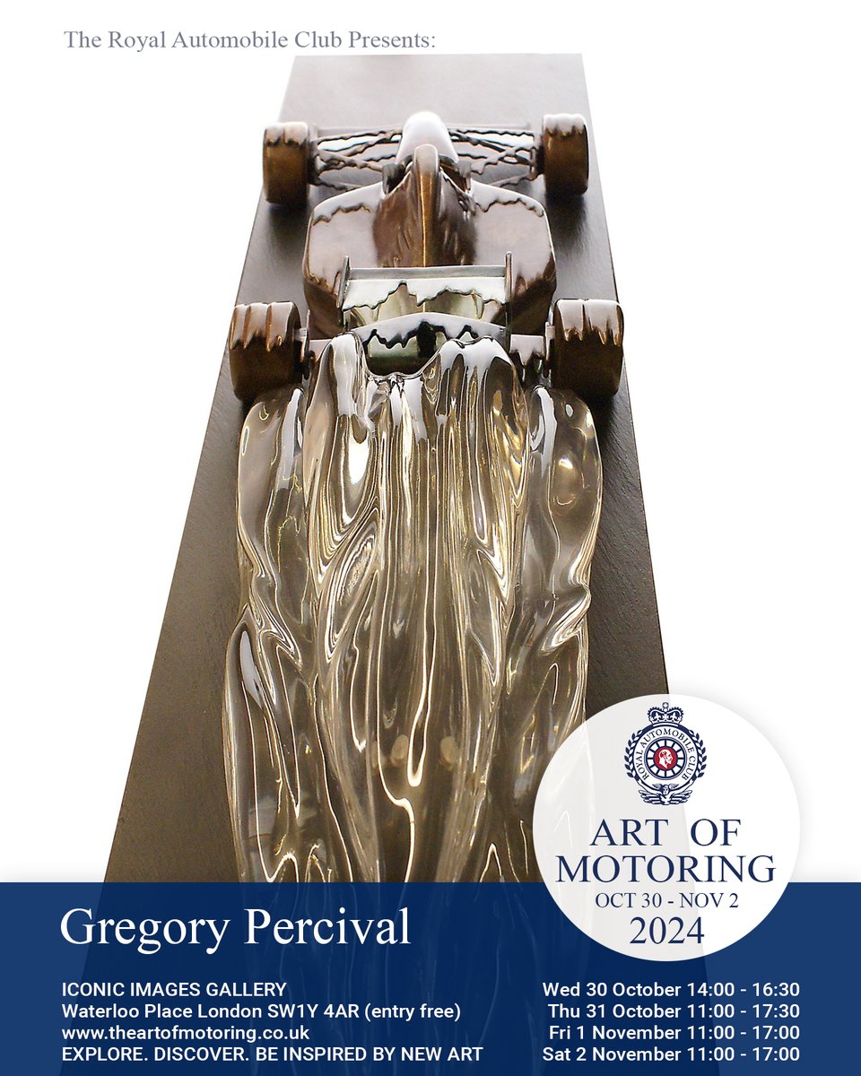Greg40b's tweet photo. The @royalautomobileclub Art of Motoring Exhibition 2024 opens in 8 days! Explore and be inspired  by 30 of the world's leading motoring artists. Now in its 10th year, the main exhibition is at the Iconic Images Gallery at Waterloo Place, London SW1 @iconicimagesgallery https://t.co/yQi5ax8znL