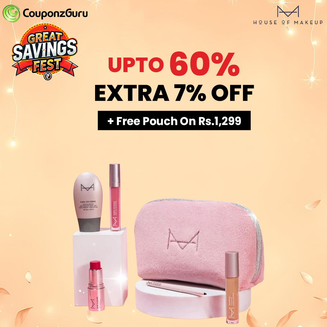 couponzguru's tweet image. Now Get Upto 60% Off &amp;amp;  Extra 7% Off . Also Get Free Pouch On Rs.1,299
#cosmetics #makeuptransformation #ExclusiveOffer #CouponzGuru