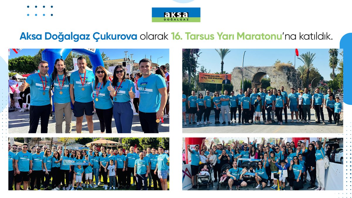 Tarsus Yarı Maratonu’nda bu yıl, #BaşarmayaDevam diyerek enerjimize enerji kattık, yarı maraton heyecanını hep birlikte yaşadık.  

#AksaDoğalgaz #AksaDoğalgazÇukurova #TarsusYarıMaratonu