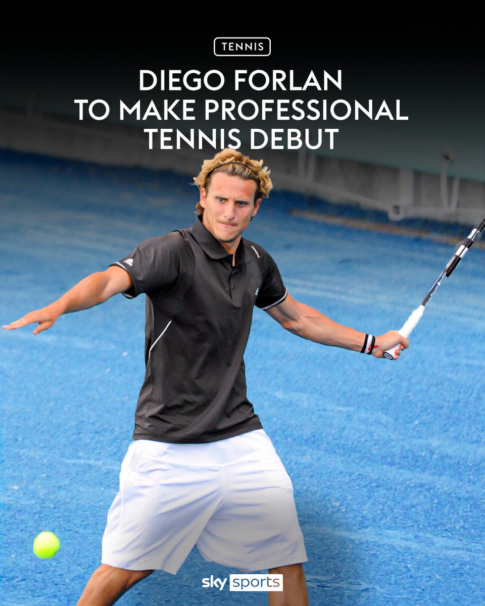 SkySportsTennis's tweet photo. Former Manchester United forward Diego Forlan will make his professional tennis debut at next month’s Uruguay Open 🇺🇾😮 https://t.co/5ZaSDzLXwm