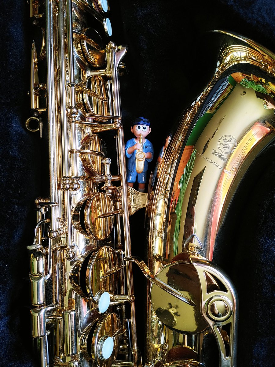 _mapofmysoul's tweet image. He's finally here!!! Of course he had to meet my own tenor saxophone right away😌
Thank you @MinaIsLate he's perfect!!!😍