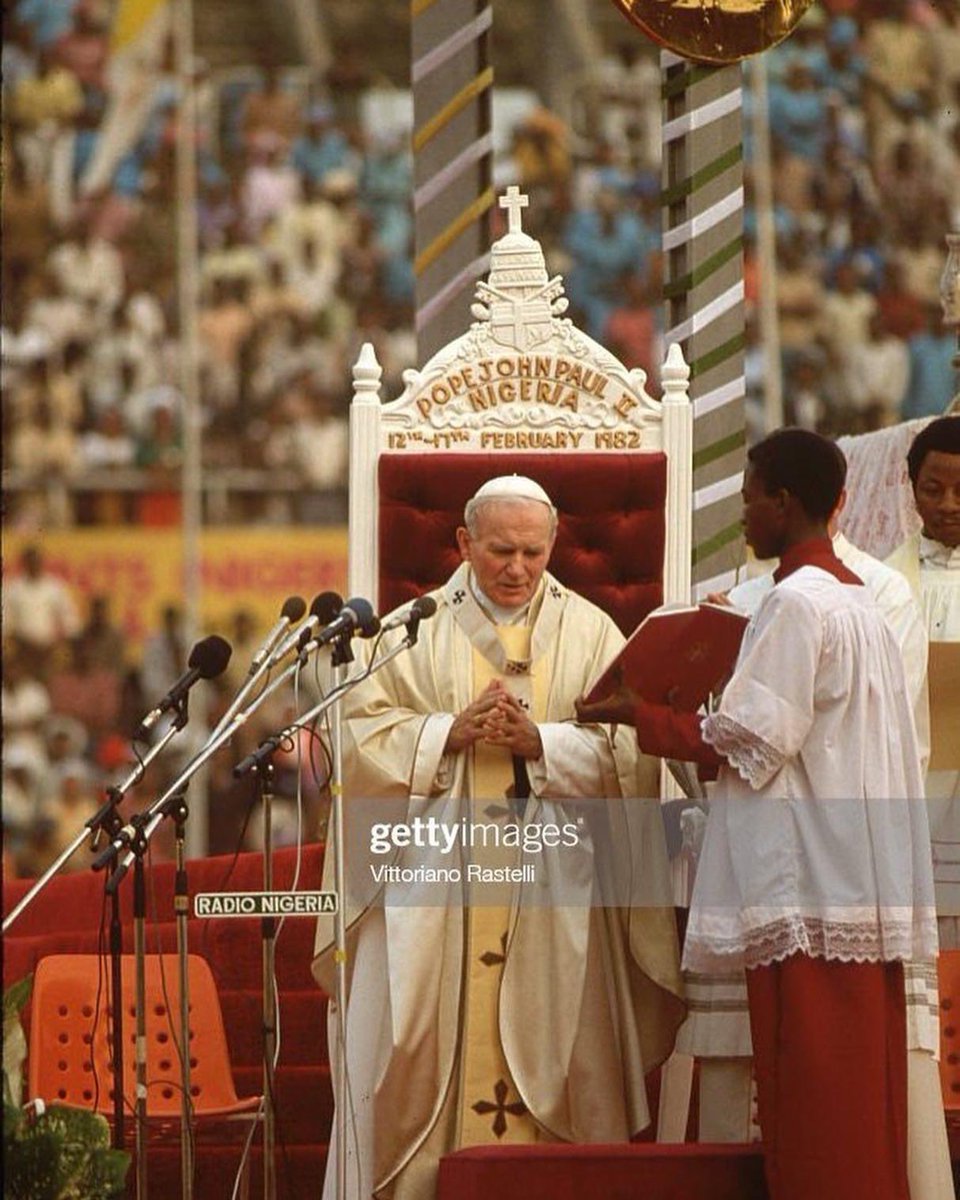 frjamesa's tweet image. Today, the Church celebrates the memorial of Pope Saint John Paul II, the only pope to visit Nigeria and many African Countries not once but twice (February, 1982 &amp;amp; March, 1998). 
He was known as the pilgrim pope. 

He came, he saw and he gave us hope!

I have come in order to…