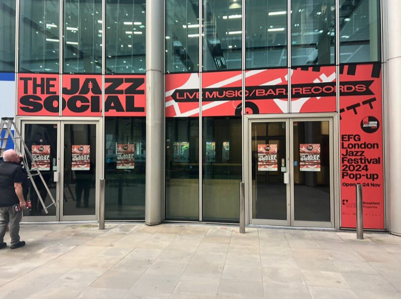 Vinyls went up yesterday for our pop up bar/venue/cafe/record store: 

efglondonjazzfestival.org.uk/thejazzsocial

11-24 November. It’s the official hang throughout the EFG London Jazz Festival and I can’t wait to open the doors! 🎶 🎷 🎙️ 🥂🍹🥃📀🎚️