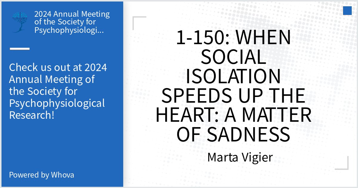 MartaVigier's tweet photo. Come check out our Poster tomorrow at 2024 Annual Meeting of the Society for Psychophysiological Research. #2024SPR - via #Whova event app https://t.co/nSgLqZt2hC