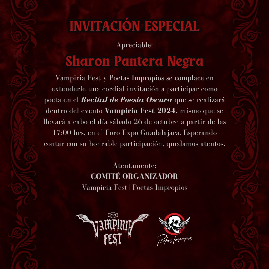 Sharonpantera69's tweet photo. 🦇 @vampiriafest @poetasimpropios 🖕🏽
Nos vemos el sabaduco, en la festejancia de mi cumple, haciendo lo que me encanta. 😻
#activalashormonasdelafelicidad #bazar #poesia #poetry #poesía #Birthday #poetasimpropios #Festivals #cumple
@SharedSexShop https://t.co/5D7BugJW2I