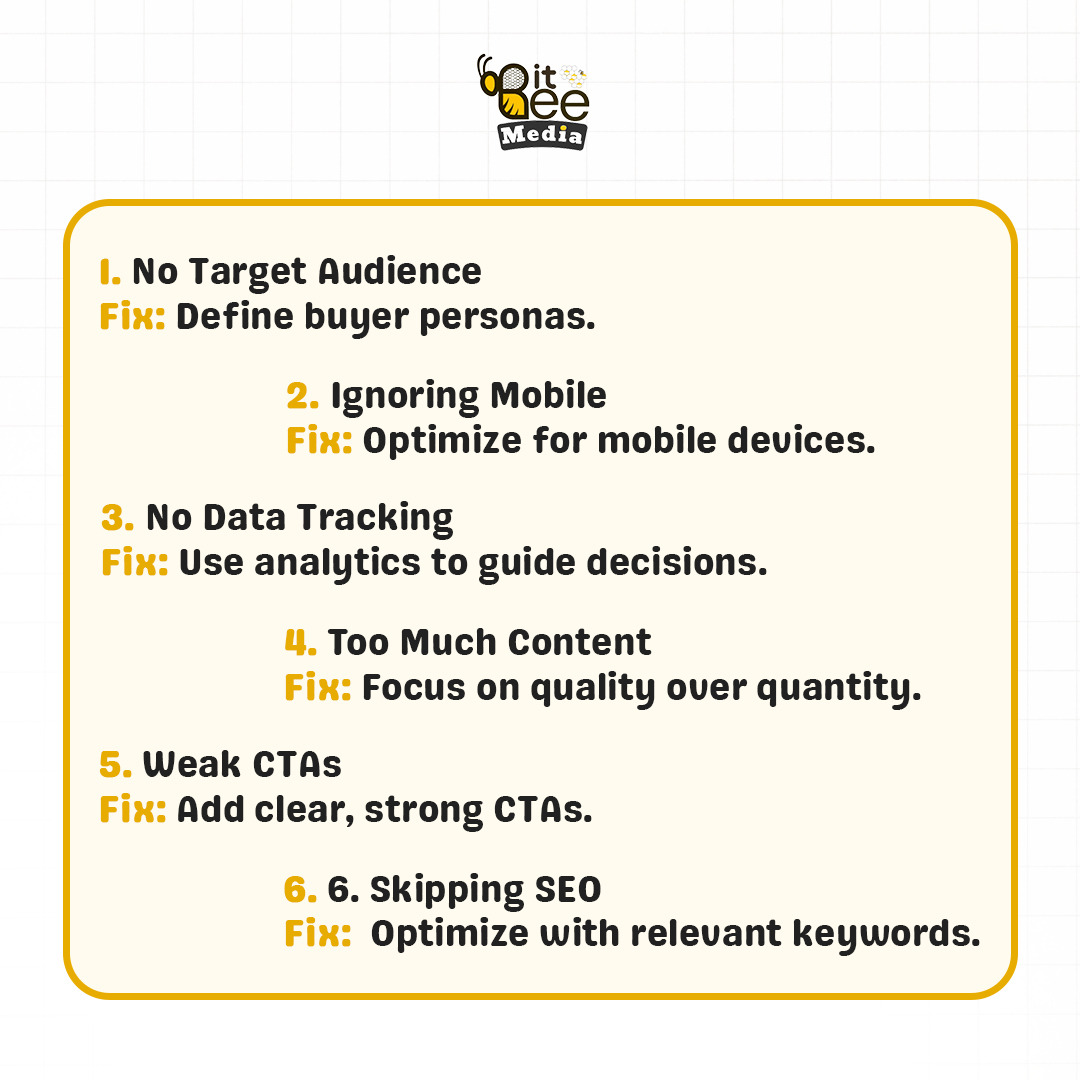 MediaBitbe77897's tweet image. 🚫 Avoid common digital marketing mistakes! Swipe to learn how to optimize your strategy and hit the target every time. 🎯

#DigitalMarketingTips #MarketingMistakes #MarketingStrategy #TargetAudience #BitBeeMedia