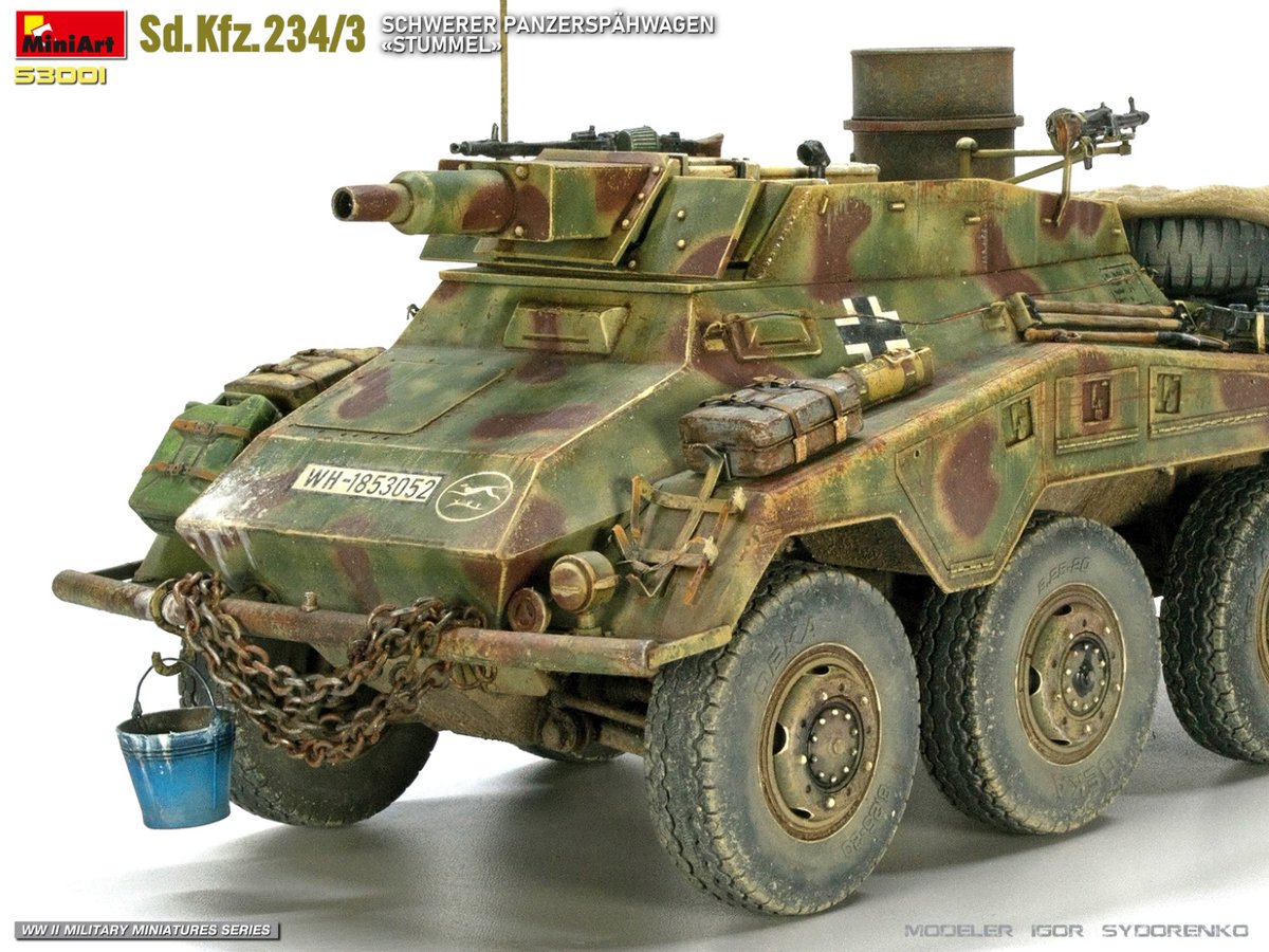 MiniArt_Models's tweet image. New Photos of #MiniArt Kit:
53001 Sd.Kfz.234/3 SCHWERER PANZERSPÄHWAGEN «STUMMEL»
miniart-models.com/product/53001/
Plastic Model Kit 1:35 Scale
Modeler: Igor Sydorenko 

#MiniArtModels #ScaleModel #WW2
#MilitaryVehicles #PlasticModel #SdKfz2343
#Stummel #HobbyModeling