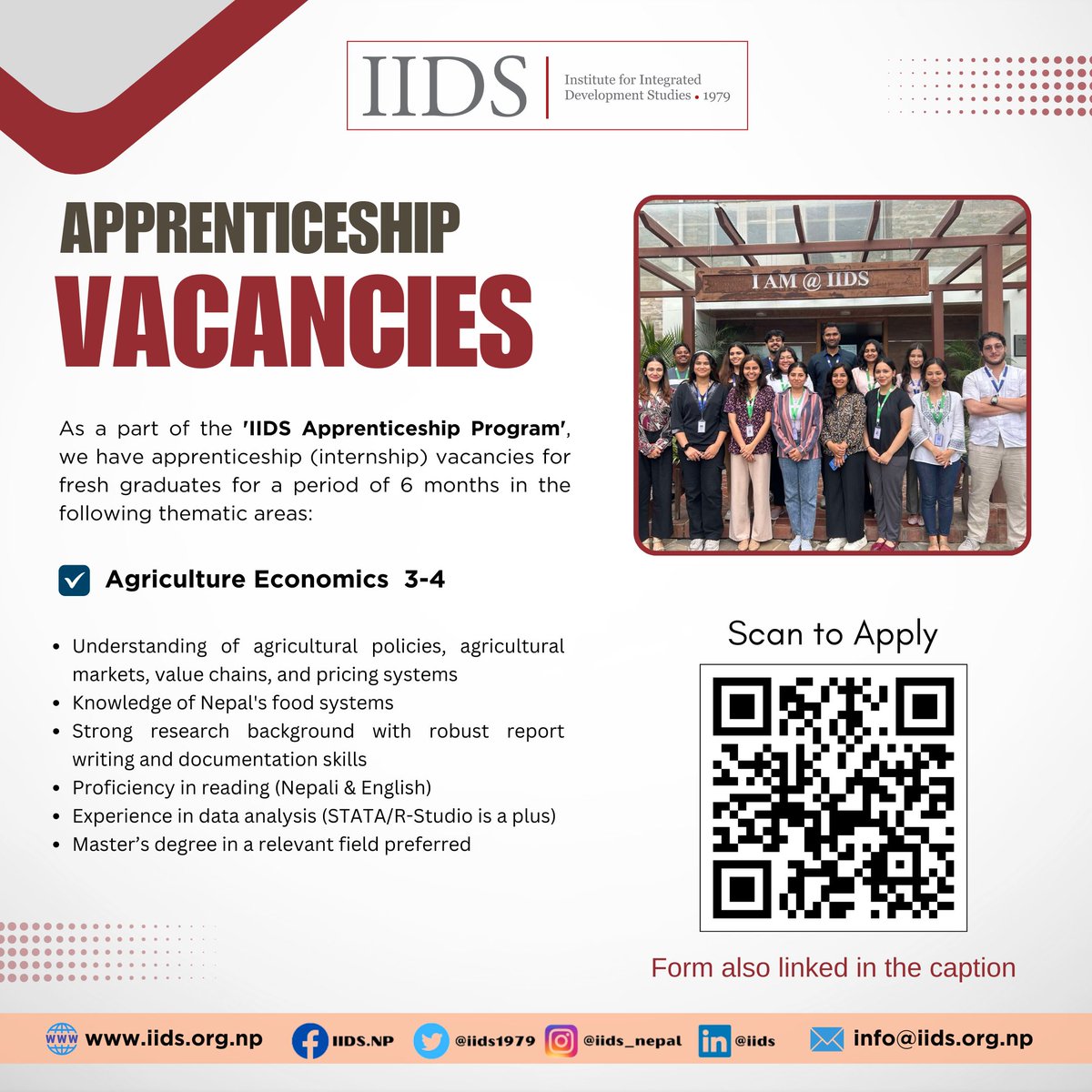 iids1979's tweet photo. IIDS Vacancy Announcement!
To Apply: https://t.co/hbdRB9ZwLz
1. Apprenticeship Program: For fresh grads passionate about policy & research.
2. Social Media & Comms Role: Full-time opportunity!
#opportunities #hiring #learning #intern #socialmedia #staff #iids https://t.co/e4fKqFEX8R
