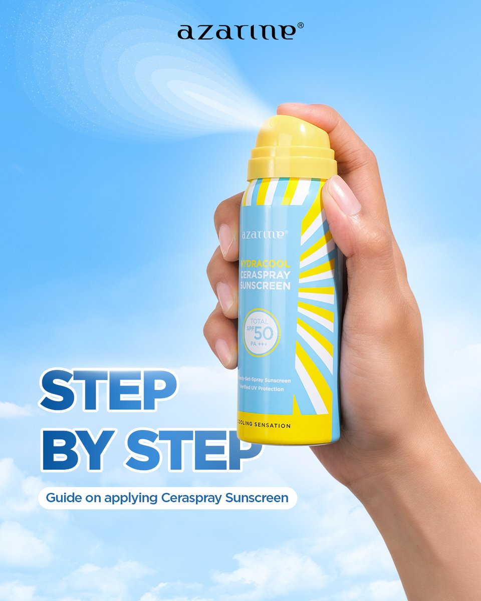 AzarineMalaysia's tweet photo. Nak tahu cara pakai Ceraspray sunscreen dengan betul tapi masih blur? 😩
Jangan risau, kita ada step-by-step mudah untuk korang! 🌞
#SaveAndShare #SunscreenRoutine #CerahDenganCeraspray https://t.co/Vpp3dTua5c