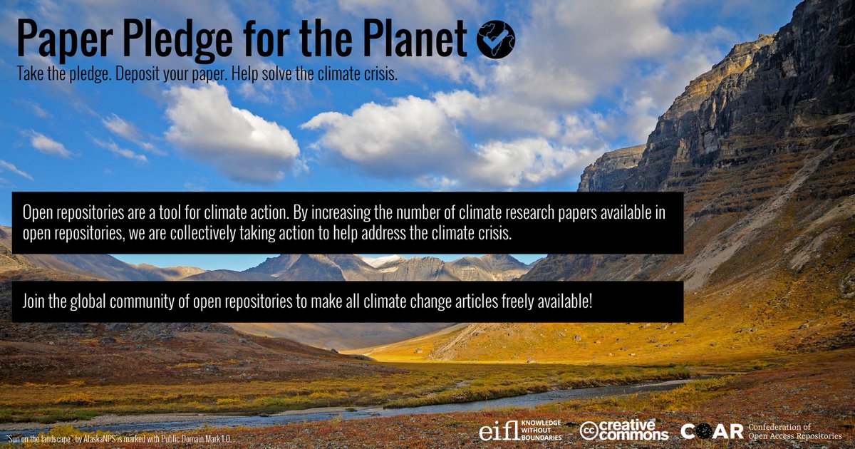 National Open Research Forum (NORF) Ireland (@norfireland) on Twitter photo #OpenResearch & #OpenAccess repositories can play a crucial role in addressing global challenges.
Paper Pledge <a href="/COAR_eV/">COAR</a> is a global collaboration of hundreds of institutions working together to make climate change literature openly available, learn more: coar-repositories.org/paper-pledge-f… #OpenResearch & #OpenAccess repositories can play a crucial role in addressing global challenges.
Paper Pledge <a href="/COAR_eV/">COAR</a> is a global collaboration of hundreds of institutions working together to make climate change literature openly available, learn more: coar-repositories.org/paper-pledge-f…