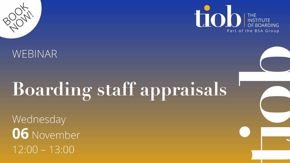 Our webinar on November 6 is designed to equip boarding staff with the knowledge and skills necessary to conduct fair and effective appraisals. To find out more visit ow.ly/rQef50TNlhI