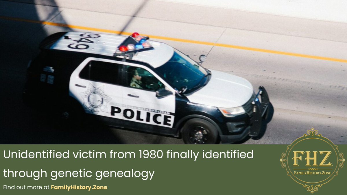 FamilyHistoryZ's tweet photo. After 43 years of uncertainty, the identity of a 1980 homicide victim has been uncovered thanks to advances in genetic genealogy 🔬🧬✨ https://t.co/tMDS5Ly9ag #geneticgenealogy #genealogy #homicidevictim https://t.co/KYvlzuYcGZ